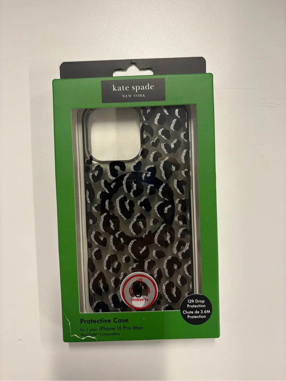 kate spade Leopard Print iPhone Case in Black and Silver  16 Pro max